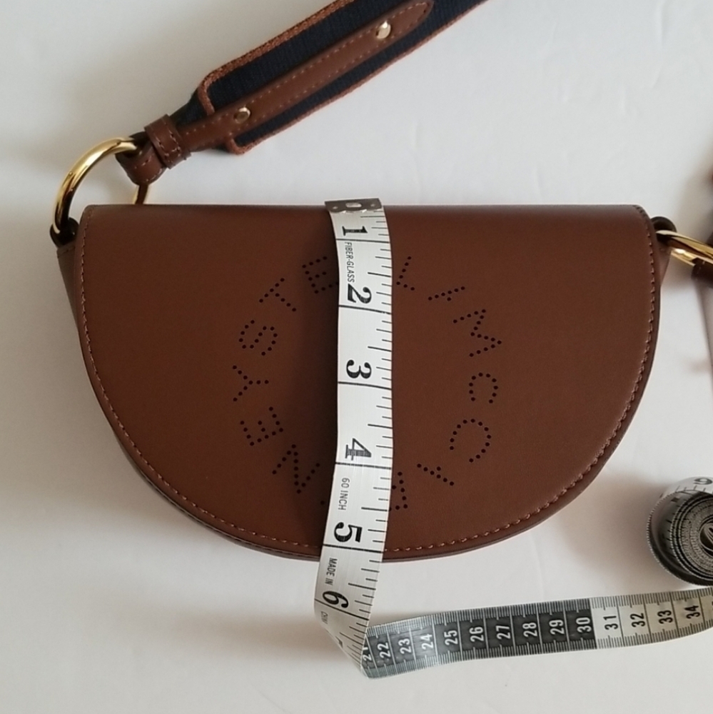 Stella McCartney Brown Logo Saddle Flap Shoulder Bag - Picture 11 of 12